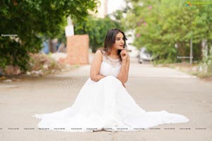 Aadita in White Long Dress