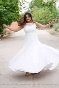 Aadita in White Long Dress