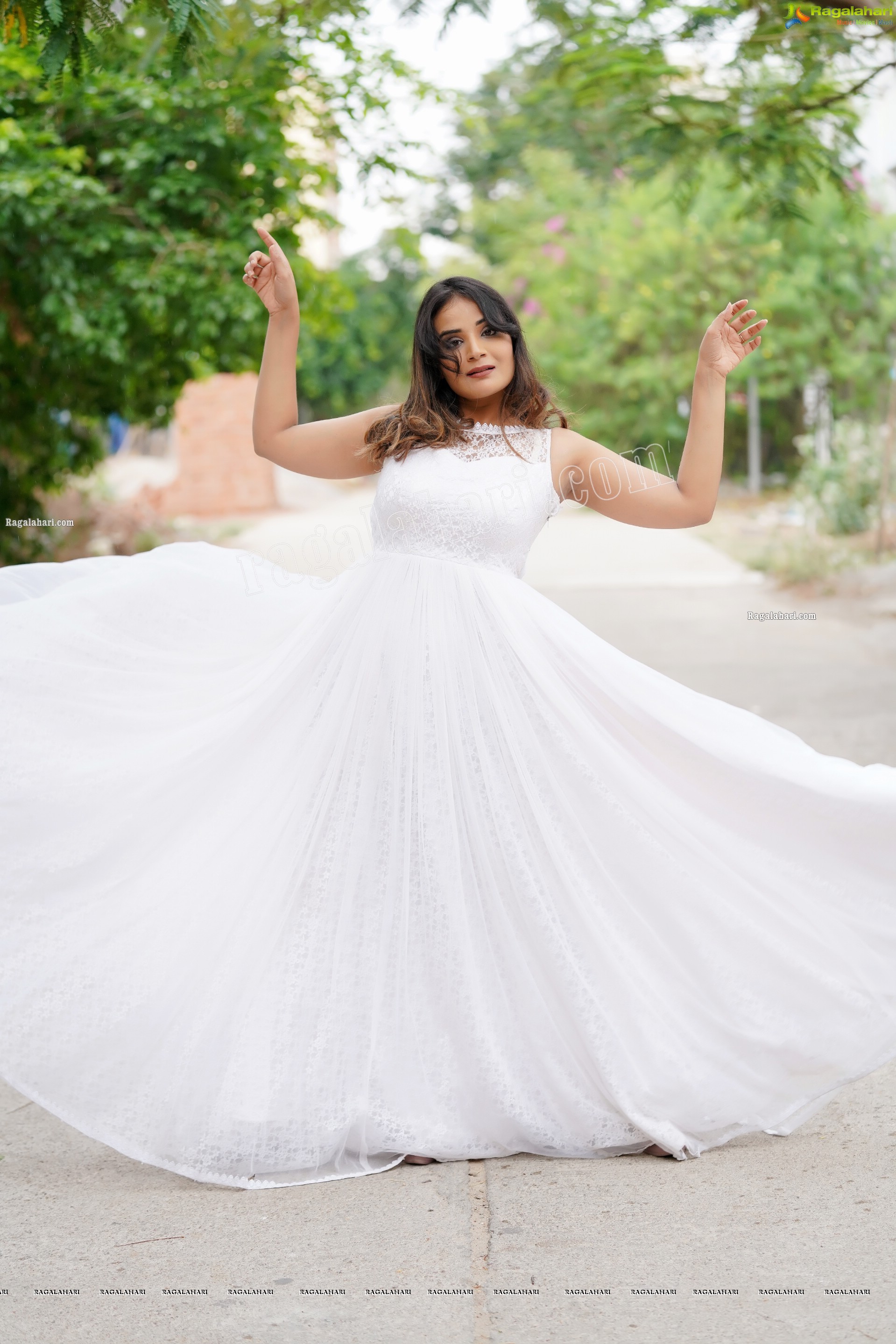 Aadita in White Long Dress, Exclusive Photo Shoot