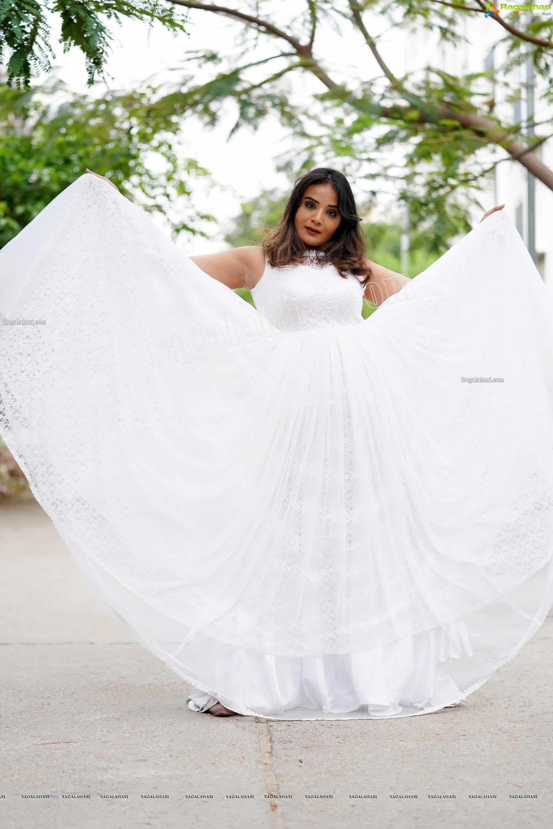 Aadita in White Long Dress, Exclusive Photo Shoot