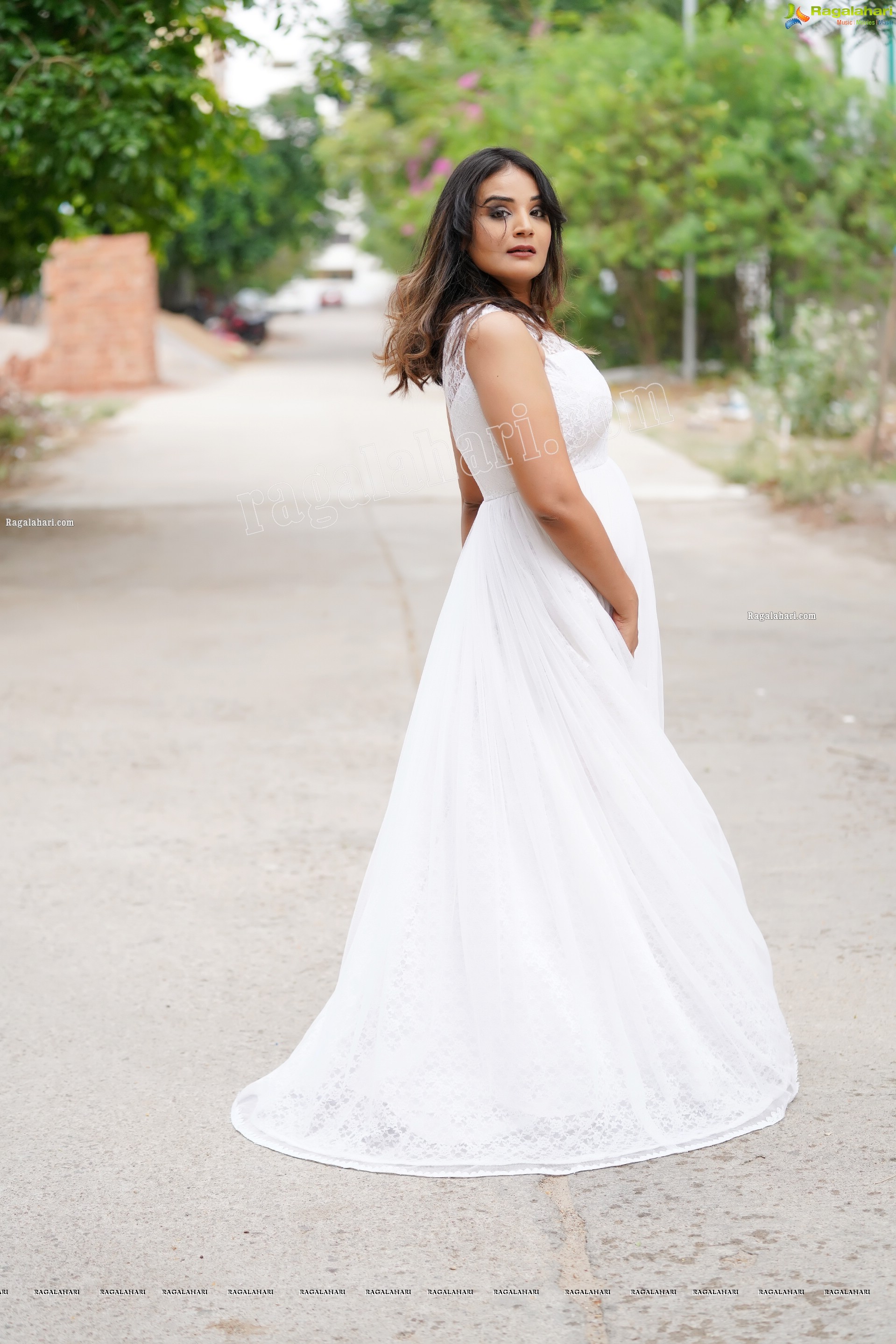 Aadita in White Long Dress, Exclusive Photo Shoot