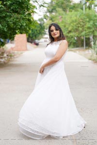 Aadita in White Long Dress