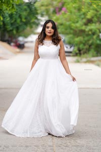 Aadita in White Long Dress