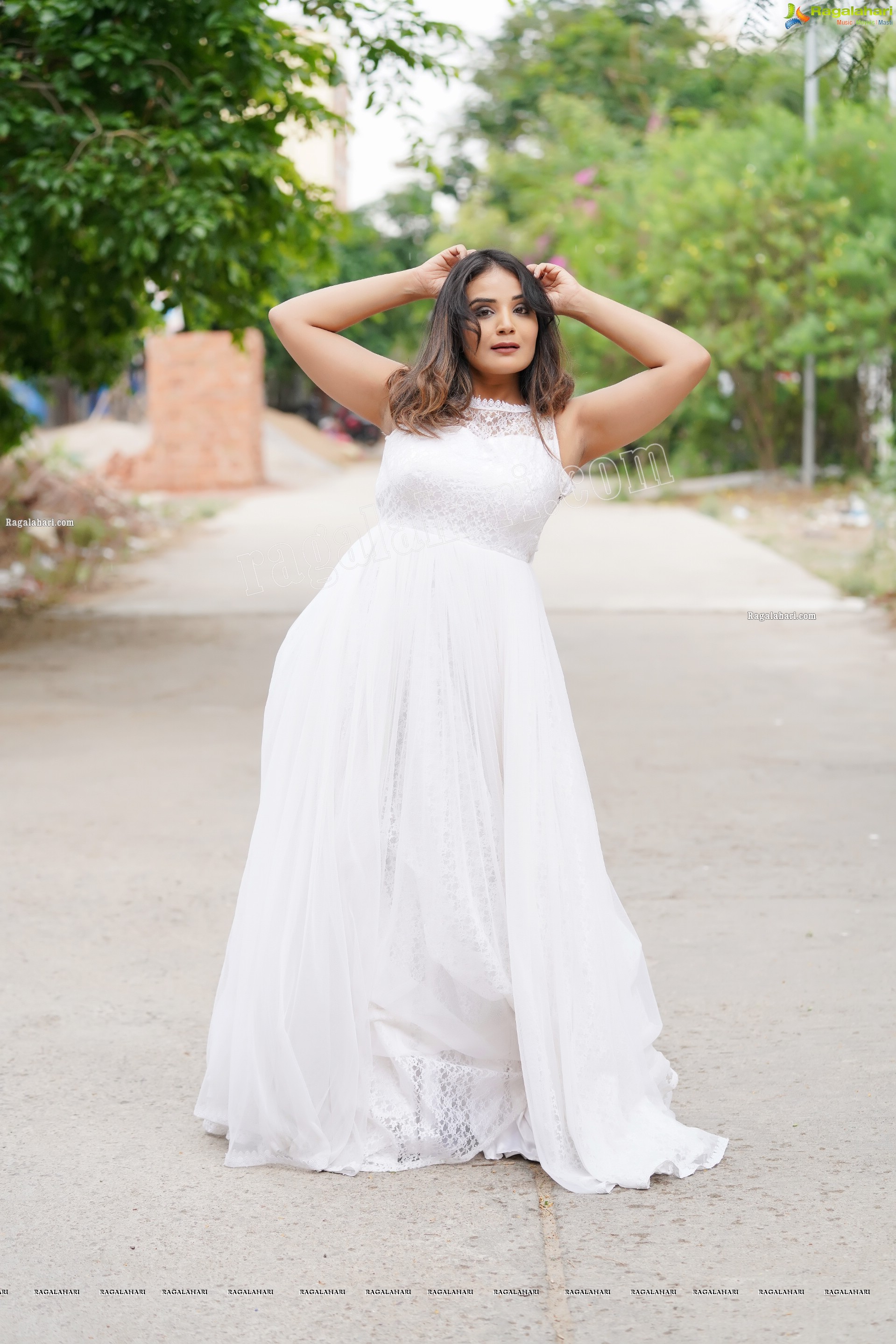 Aadita in White Long Dress, Exclusive Photo Shoot