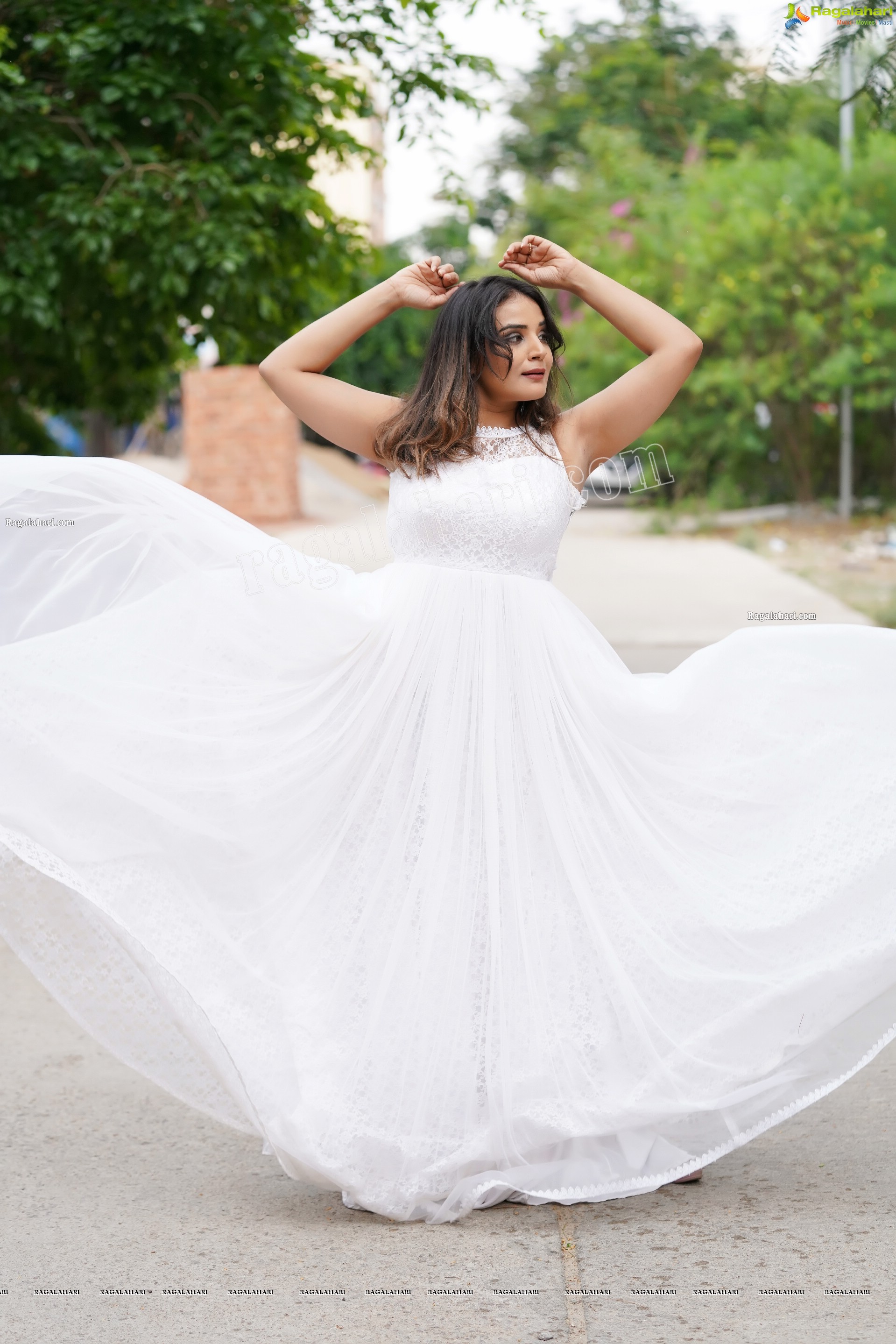 Aadita in White Long Dress, Exclusive Photo Shoot