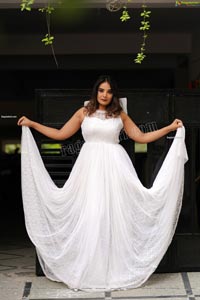 Aadita in White Long Dress