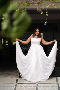 Aadita in White Long Dress