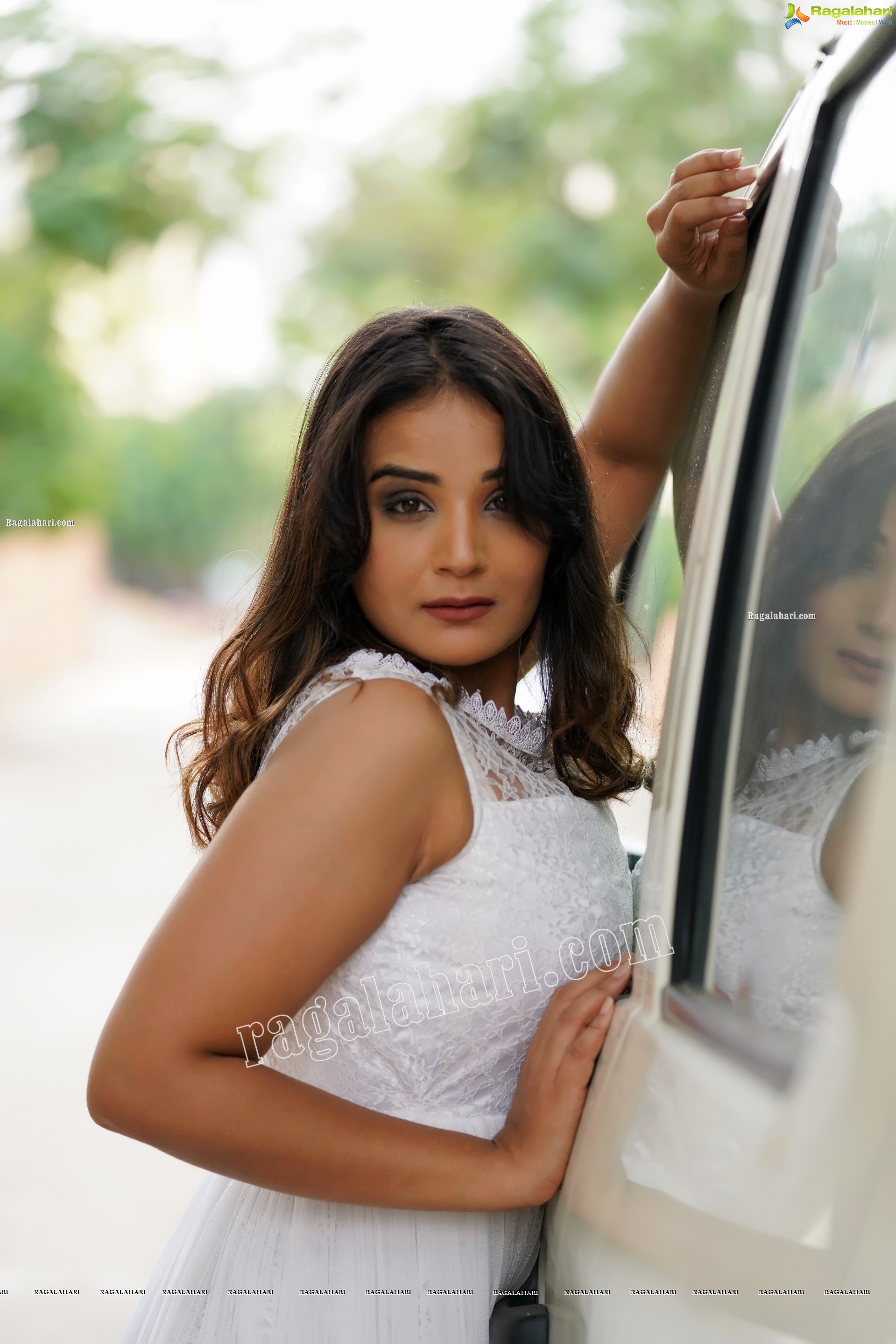 Aadita in White Long Dress, Exclusive Photo Shoot