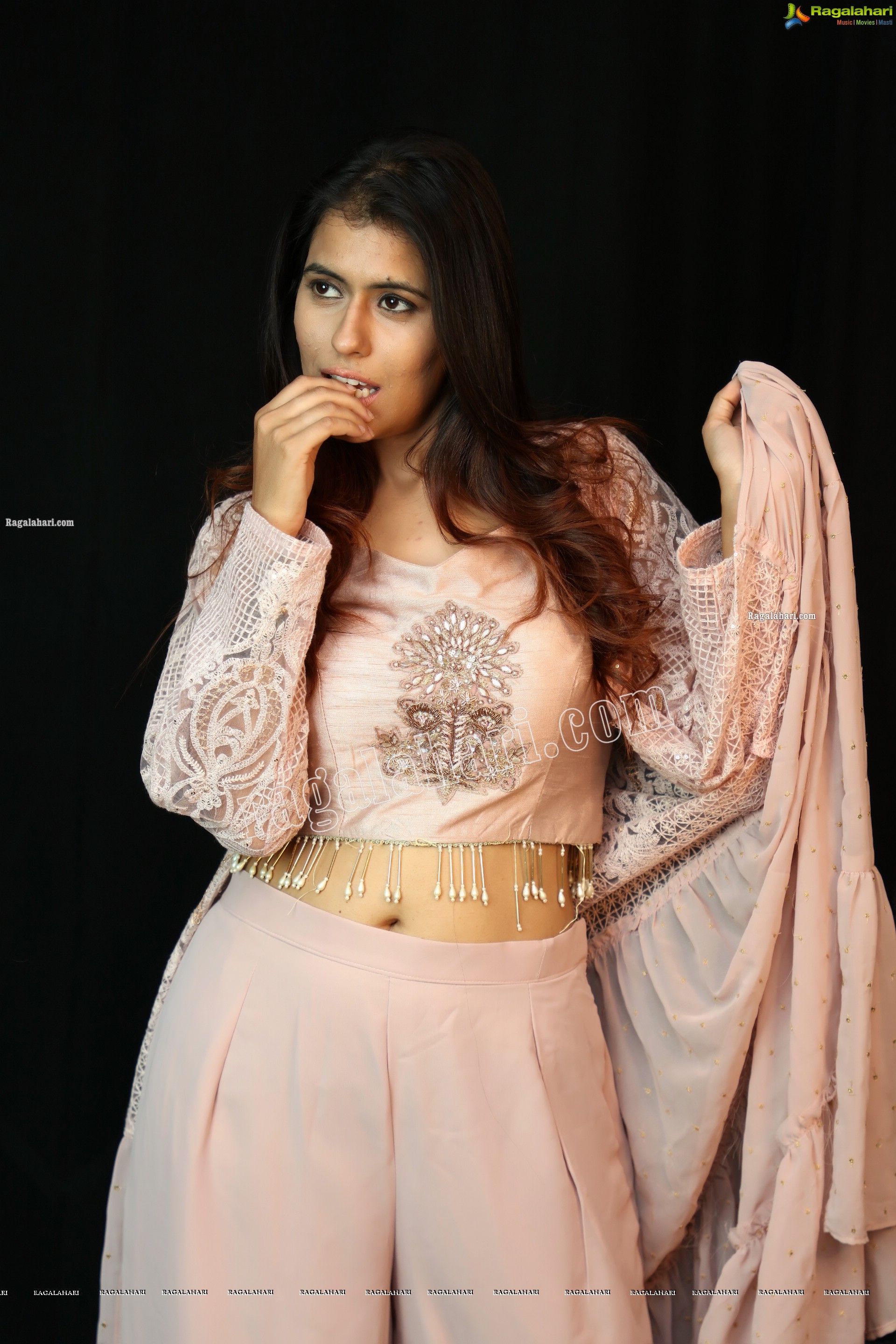 Chanchal Sharma in Light Pink Crop Top and Palazzo Pant, Exclusive Photo Shoot