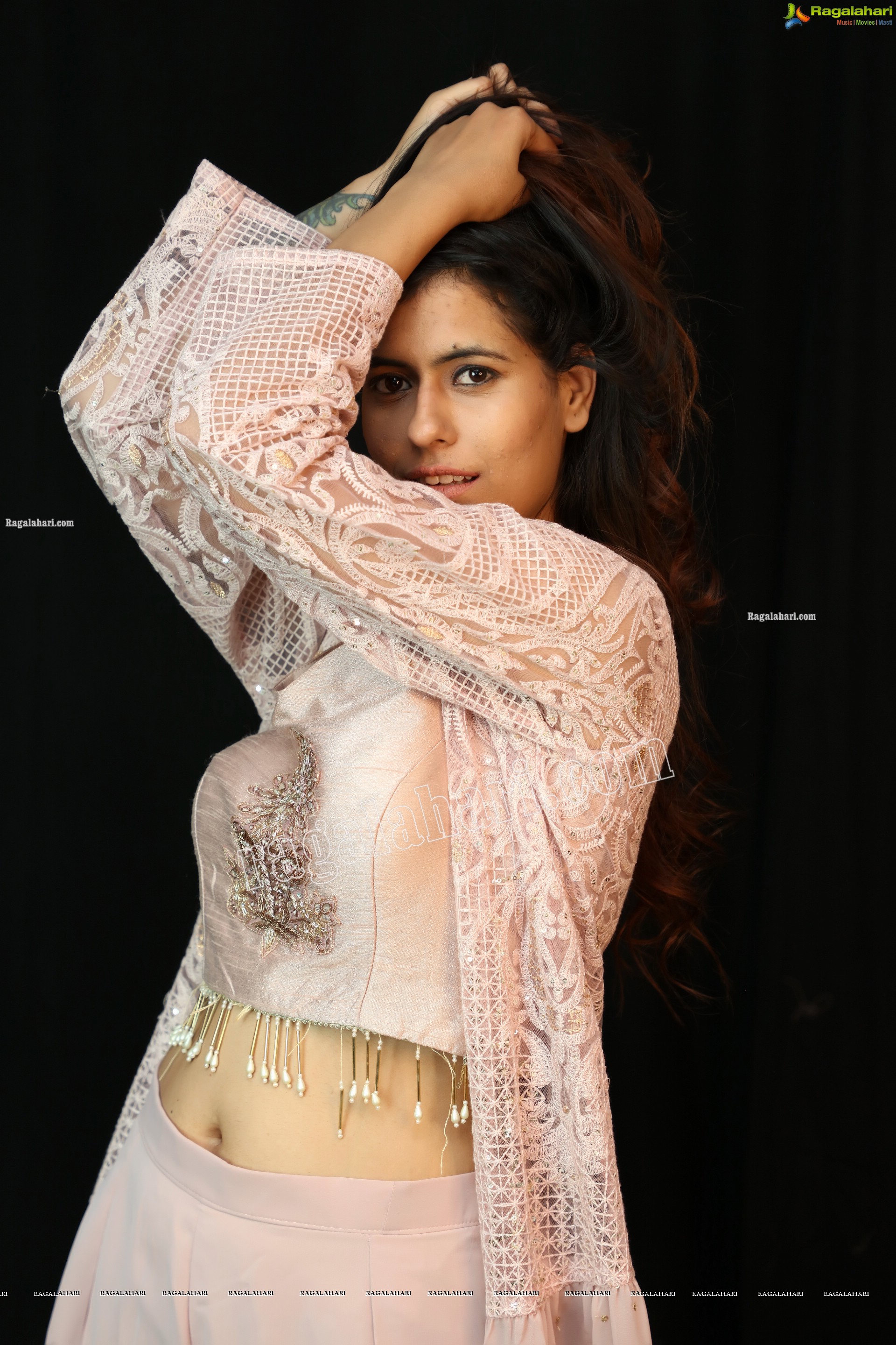 Chanchal Sharma in Light Pink Crop Top and Palazzo Pant, Exclusive Photo Shoot