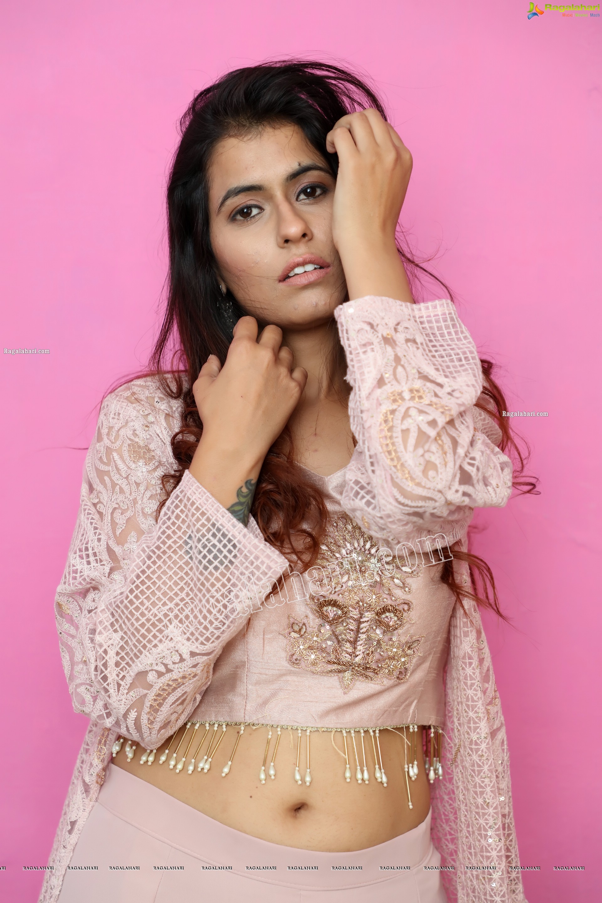 Chanchal Sharma in Light Pink Crop Top and Palazzo Pant, Exclusive Photo Shoot