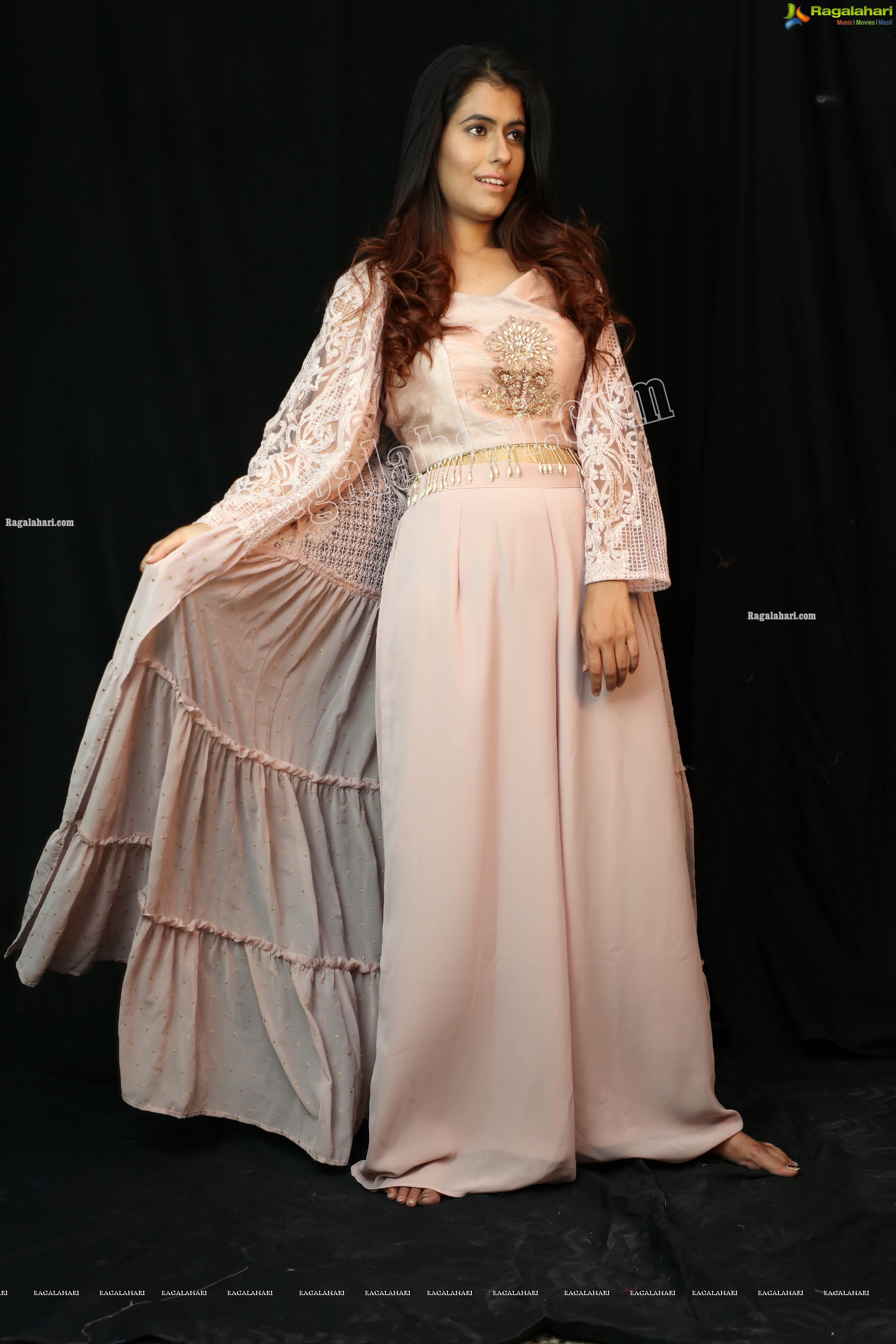 Chanchal Sharma in Light Pink Crop Top and Palazzo Pant, Exclusive Photo Shoot