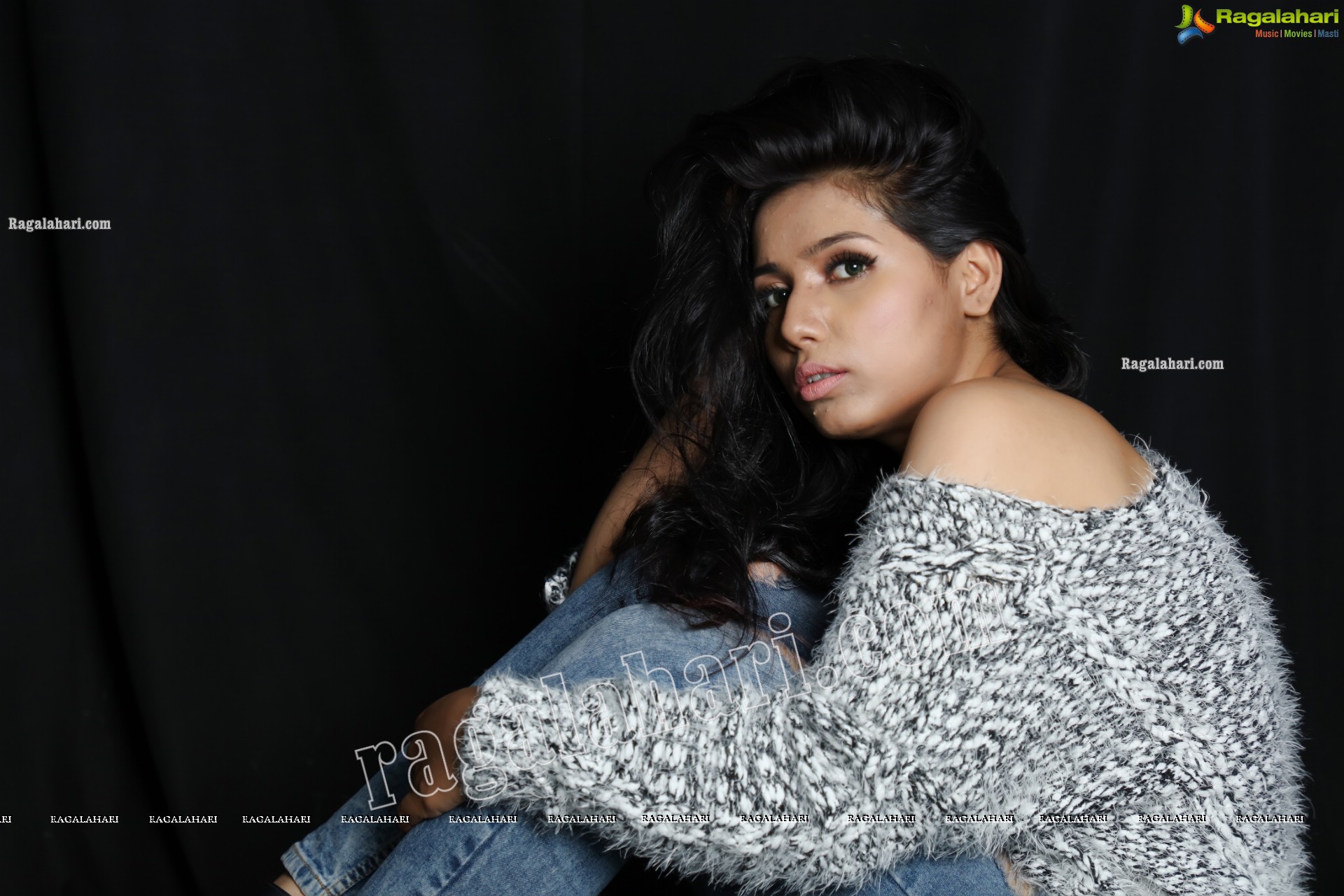 Neha Goswami in Ripped Jeans and fuzzy Sweatshirt, Exclusive Photo Shoot