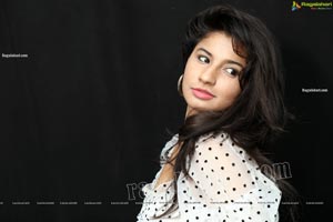 Sheetal Bhatt in White Polka Dot Mini Dress