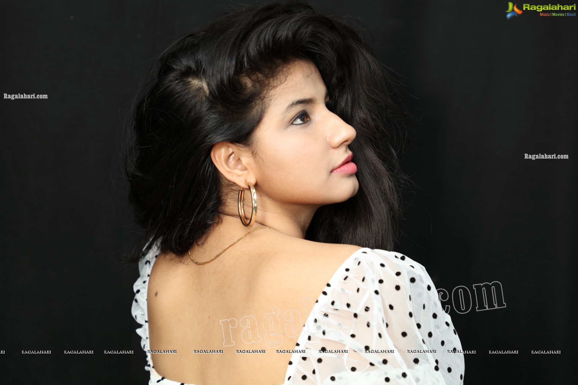 Sheetal Bhatt in White Polka Dot Mini Dress, Exclusive Photo Shoot