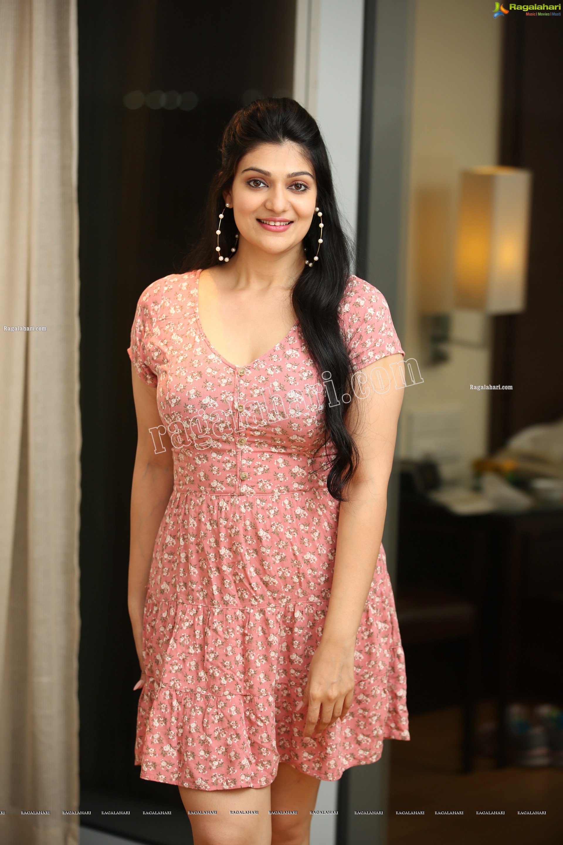 Siya Gautam in Pink Floral Mini Dress, Exclusive Photo Shoot