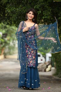 Srijita Ghosh in Teal Blue Lehenga with Long Kurti