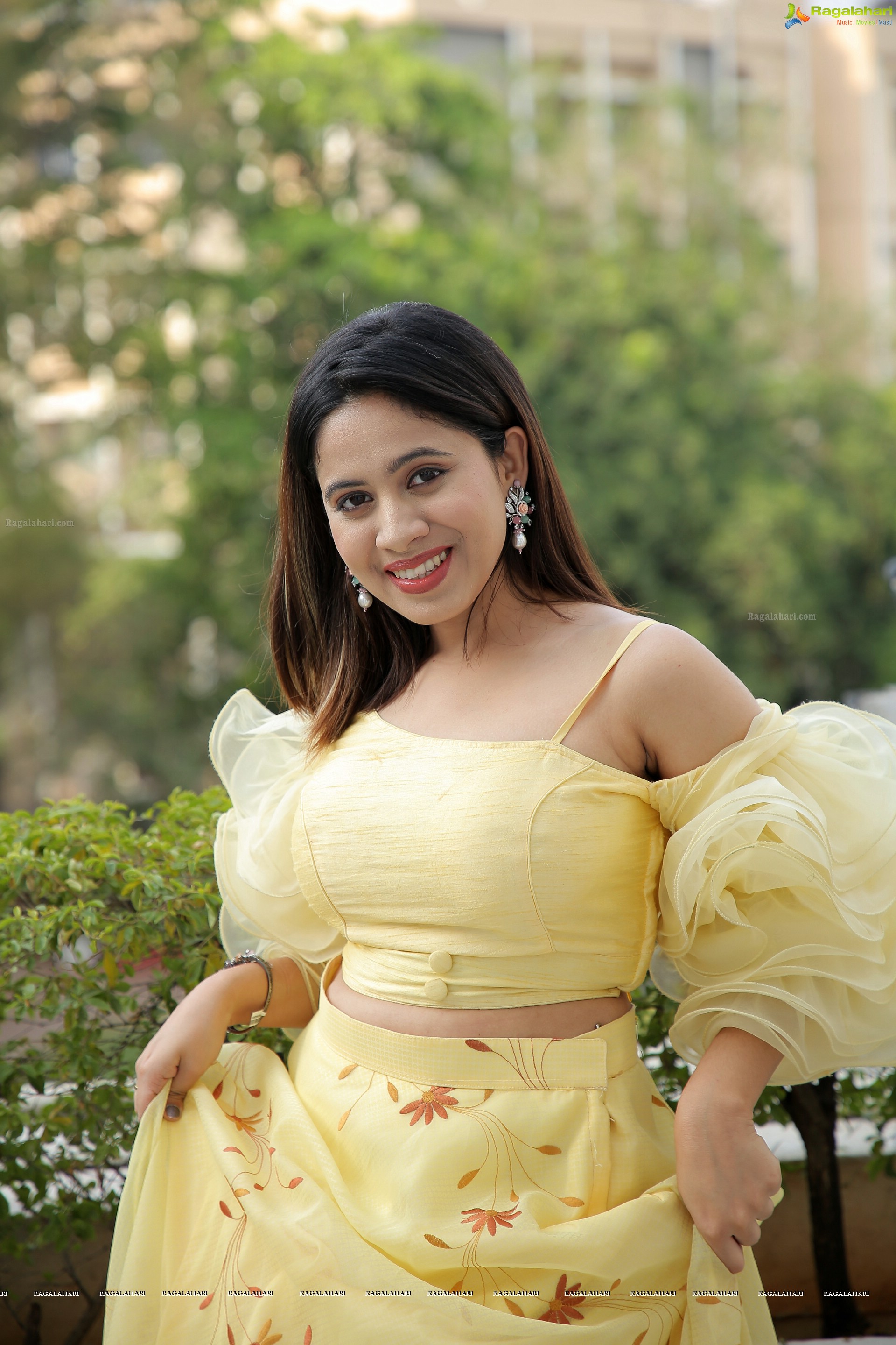 Ananya Tanu in Light Yellow Designer Lehenga Choli, HD Photo Gallery