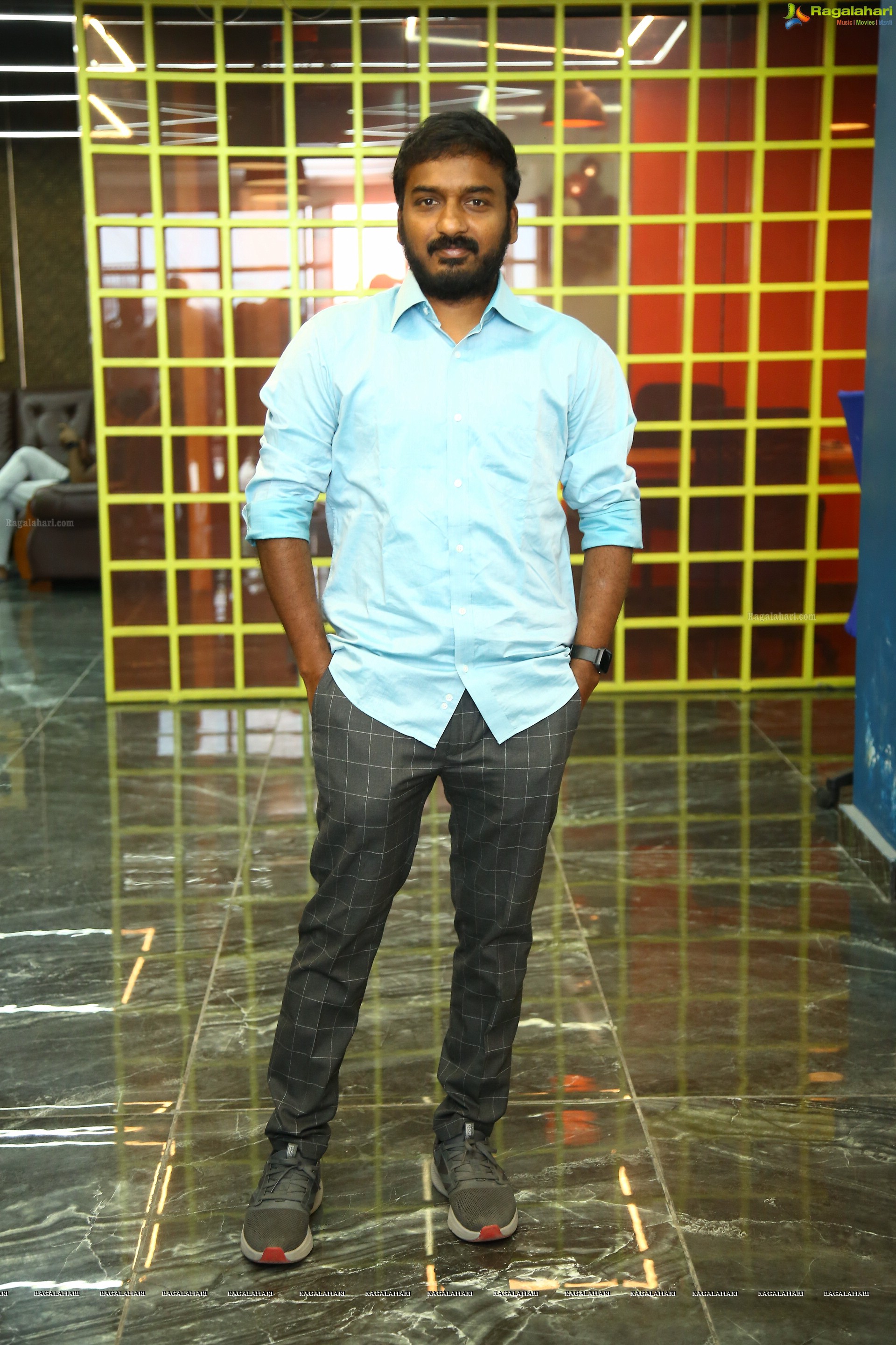 Director Vijay Kumar K Stills at Jayamma Panchayathi Movie Interview