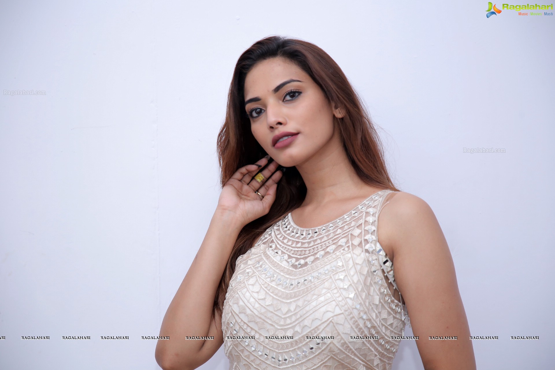 Harshini Balla in White Long Dress, HD Photo Gallery