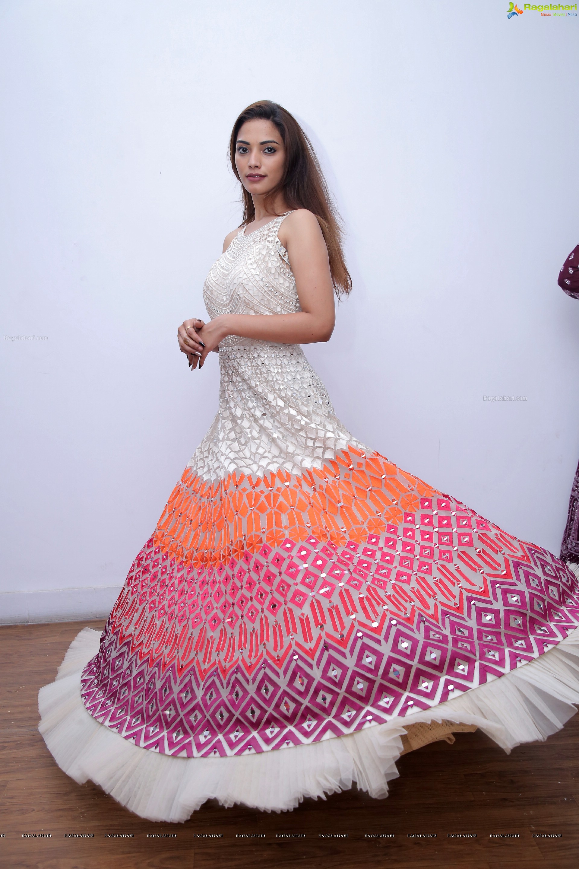 Harshini Balla in White Long Dress, HD Photo Gallery