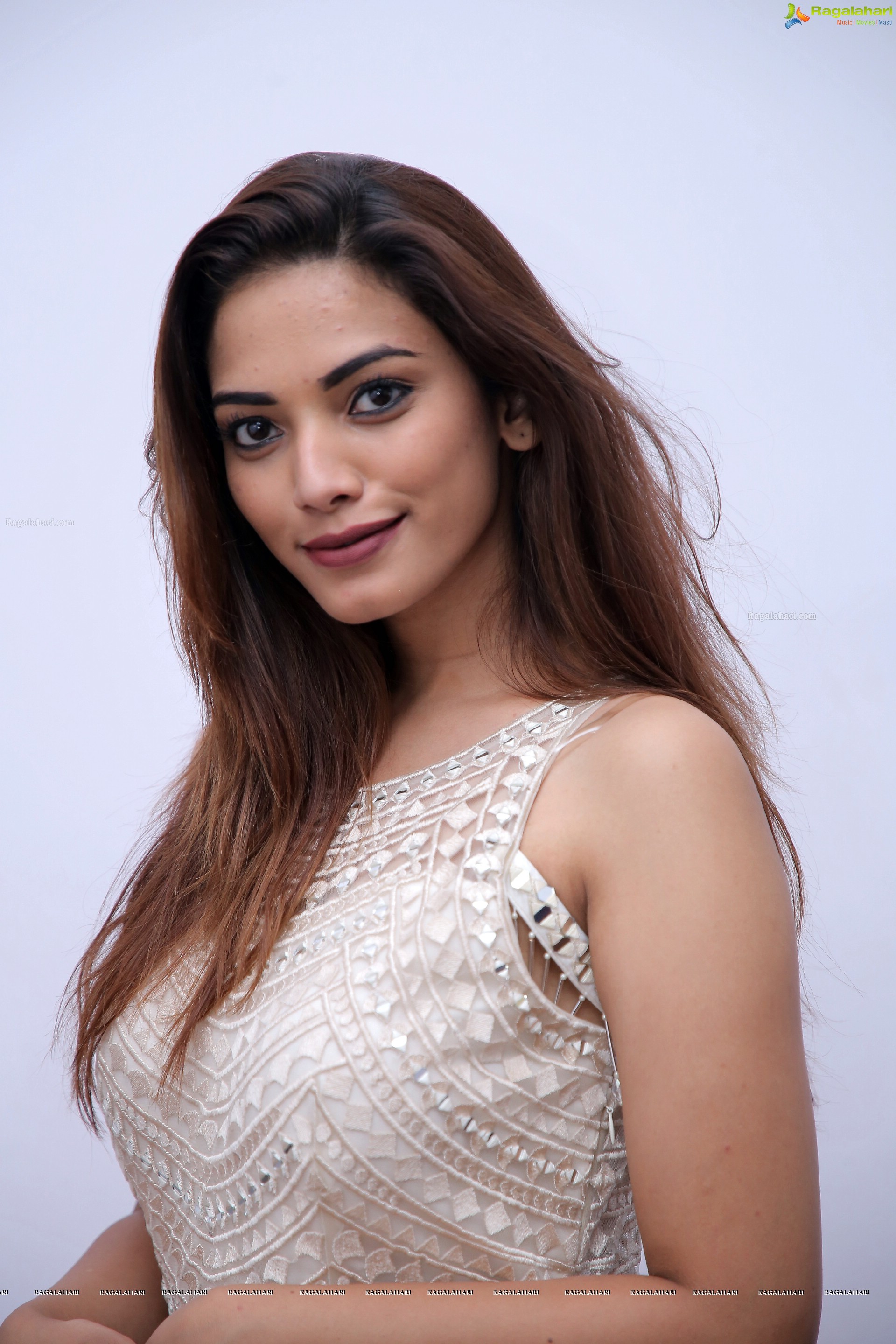 Harshini Balla in White Long Dress, HD Photo Gallery