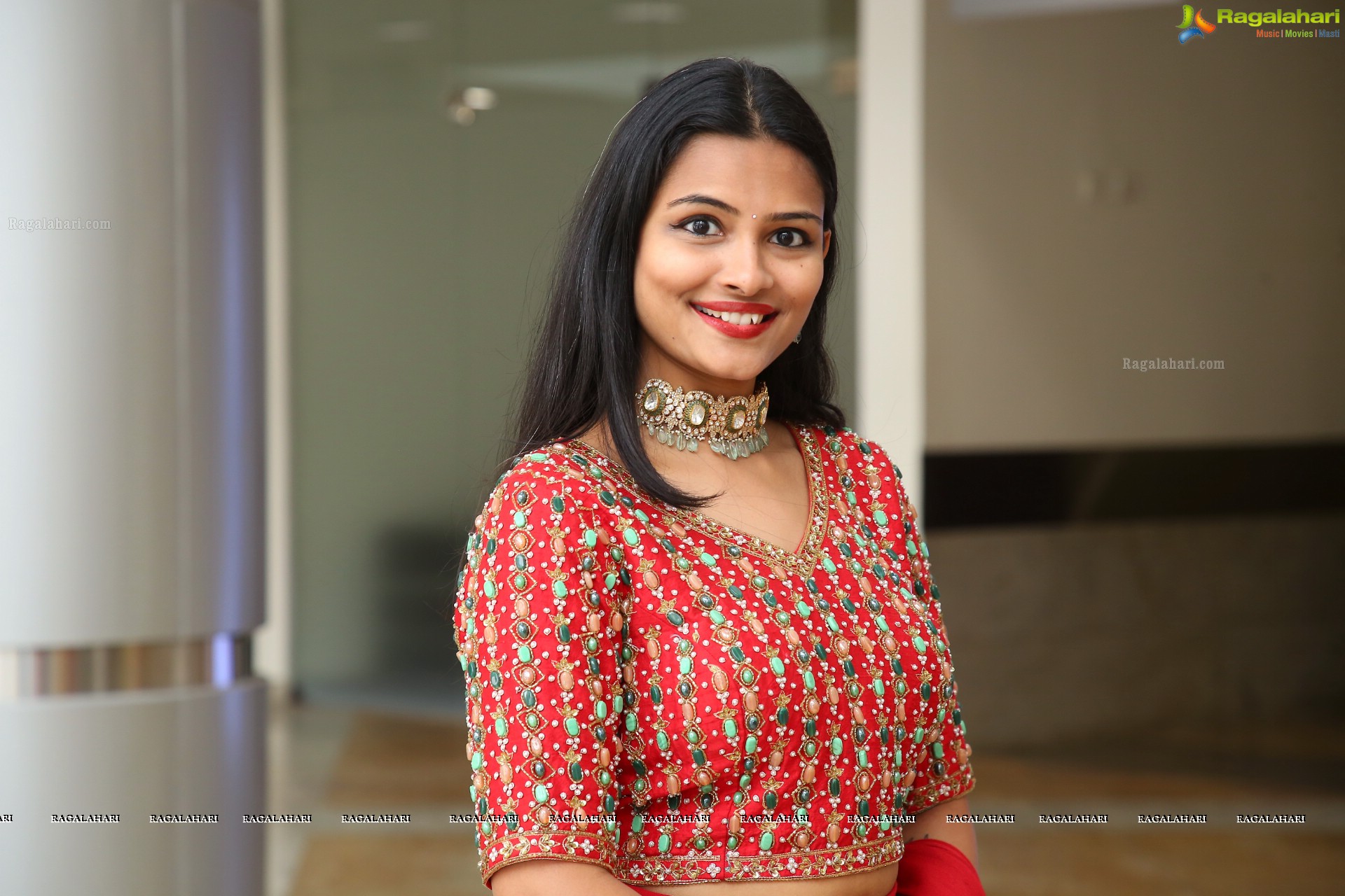 Priya Murthy in Red Designer Lehenga, HD Photo Gallery