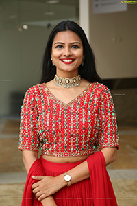 Priya Murthy in Red Designer Lehenga