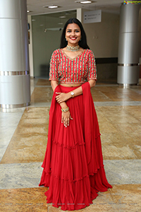 Priya Murthy in Red Designer Lehenga