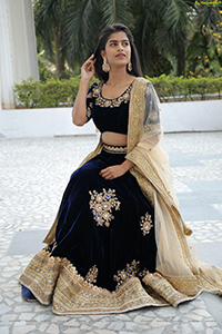 Srilekha in Black Lehenga Choli