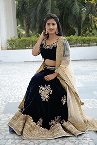 Srilekha in Black Lehenga Choli