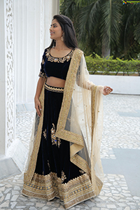 Srilekha in Black Lehenga Choli