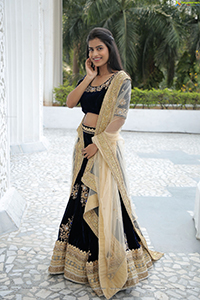 Srilekha in Black Lehenga Choli