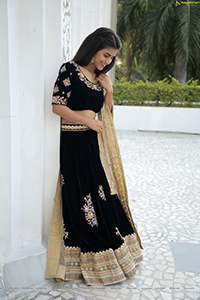 Srilekha in Black Lehenga Choli