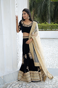 Srilekha in Black Lehenga Choli