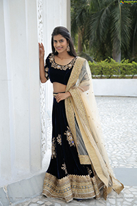 Srilekha in Black Lehenga Choli