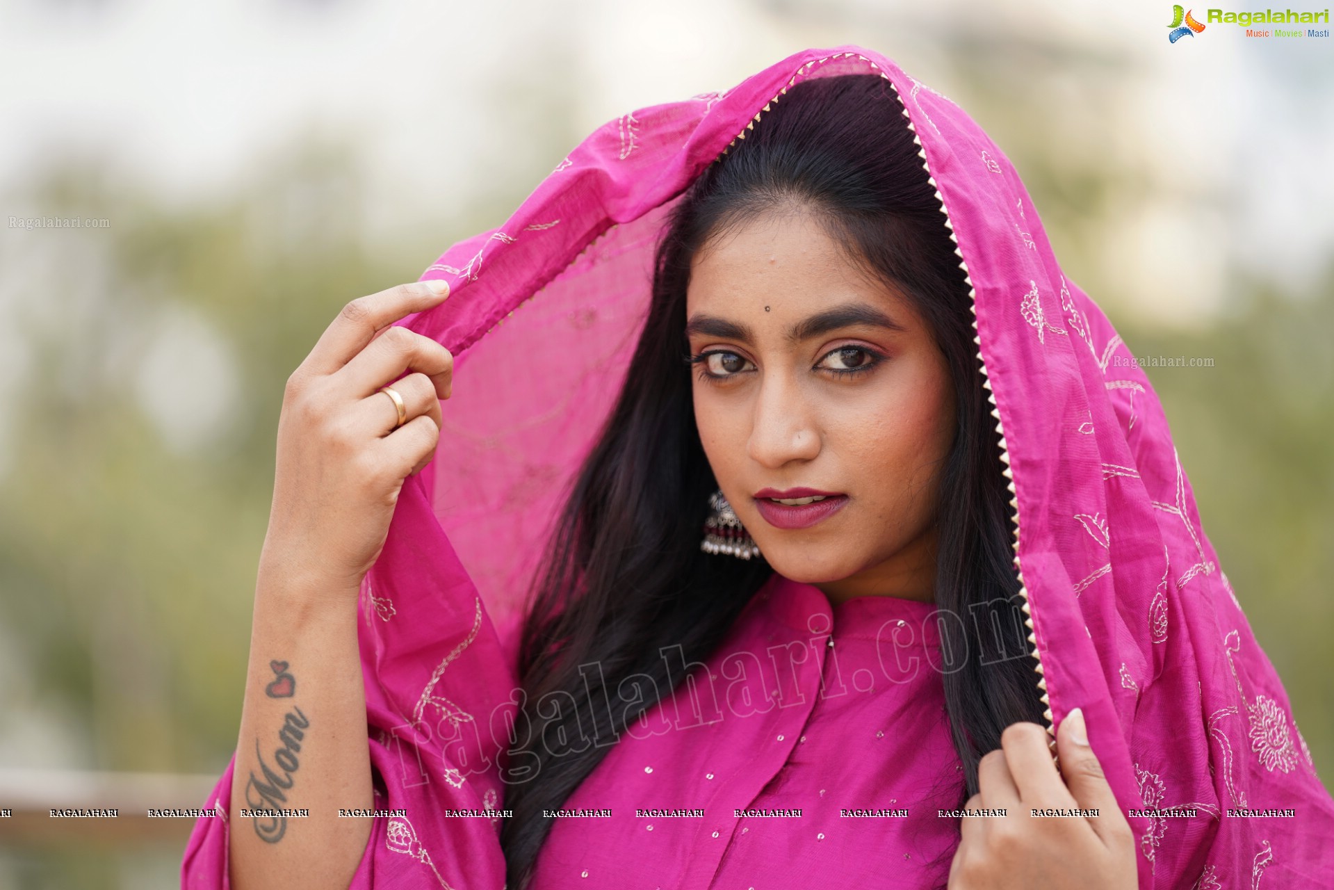 Yuktha in Pink Palazzo Salawar Suit, Exclusive Photoshoot