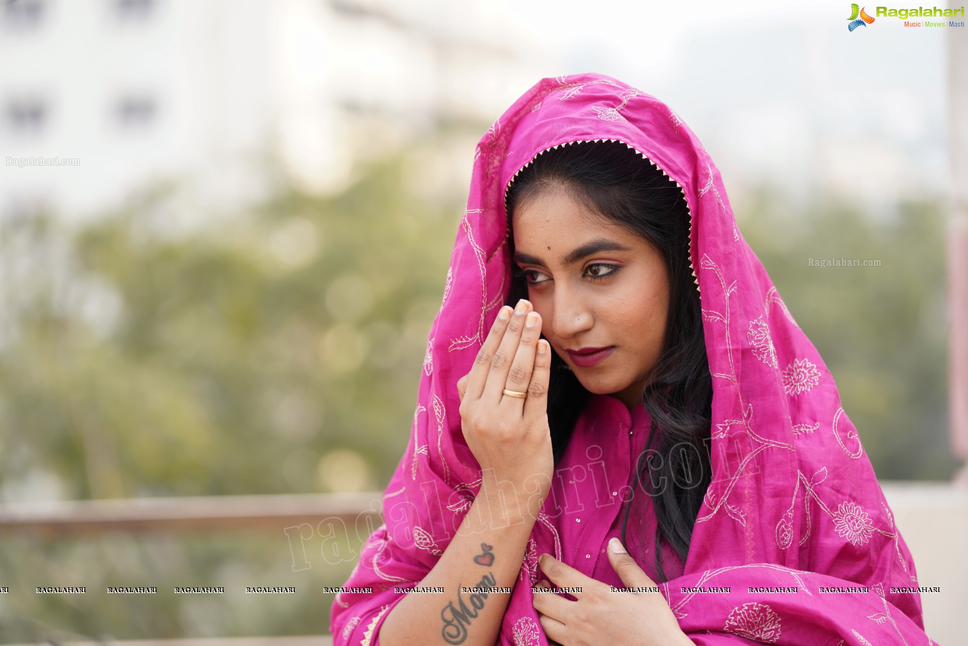 Yuktha in Pink Palazzo Salawar Suit, Exclusive Photoshoot