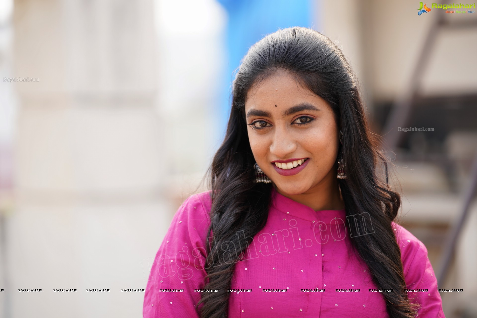 Yuktha in Pink Palazzo Salawar Suit, Exclusive Photoshoot