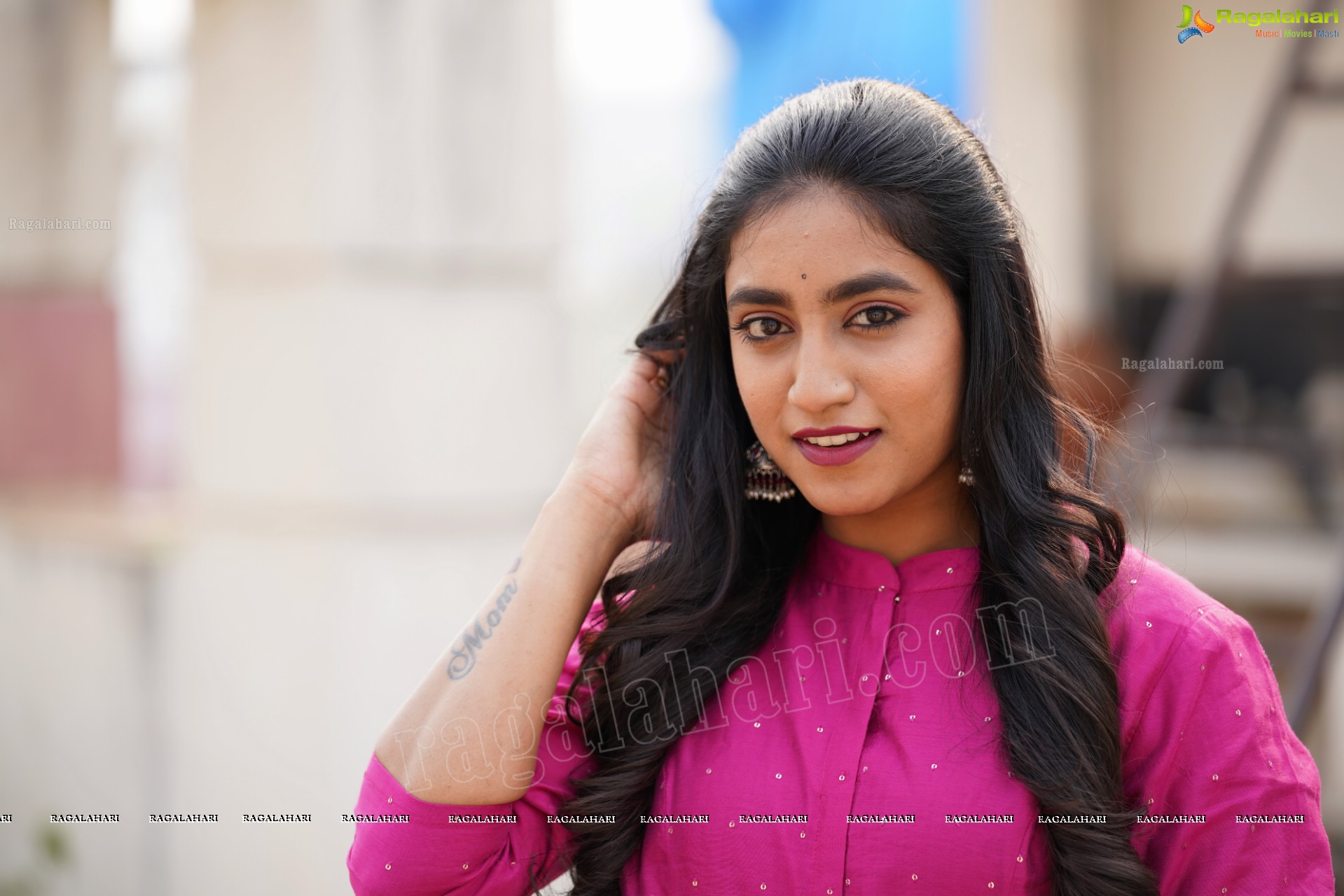 Yuktha in Pink Palazzo Salawar Suit, Exclusive Photoshoot