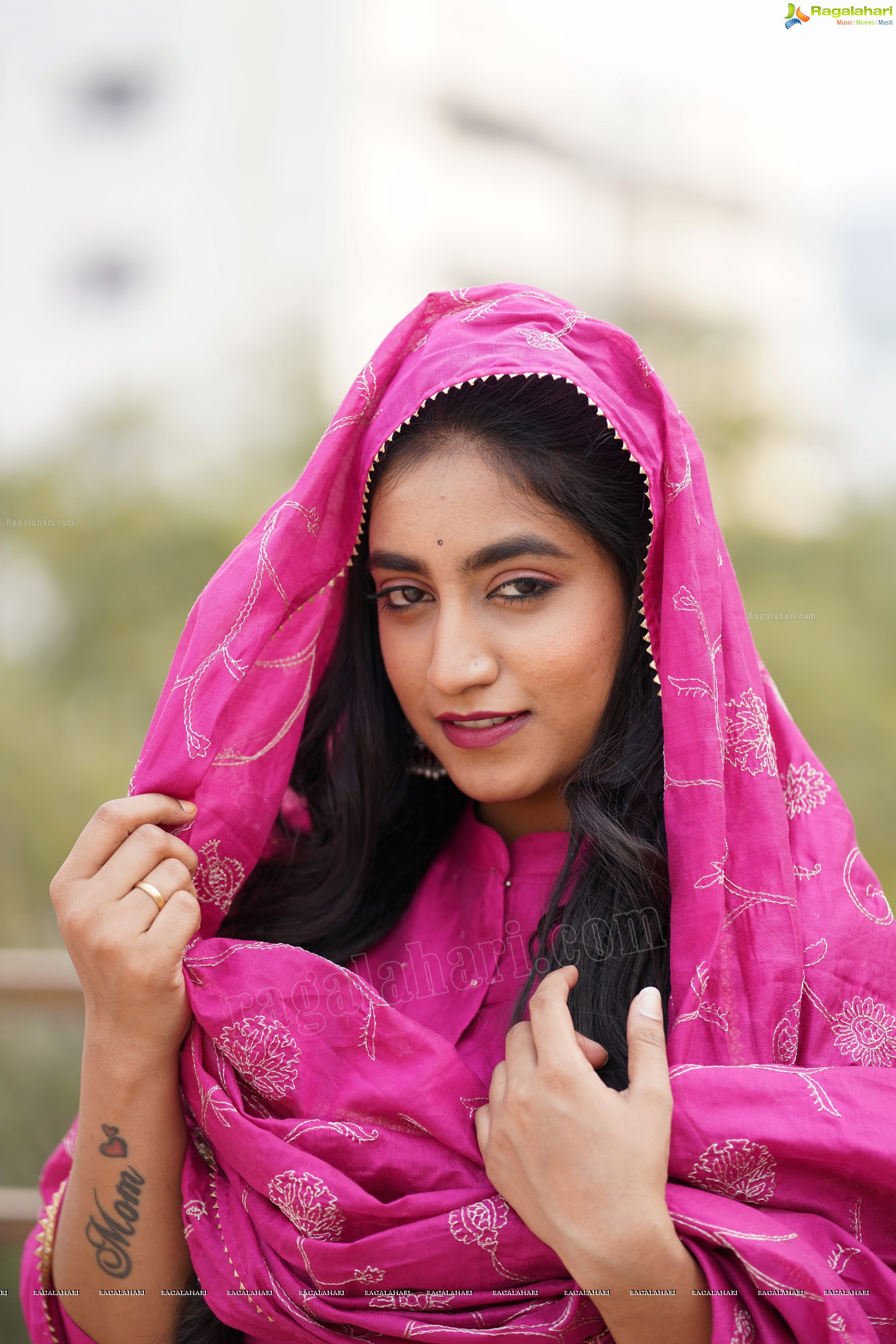 Yuktha in Pink Palazzo Salawar Suit, Exclusive Photoshoot