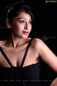 Amrita Ghosh in Mini Black Dress