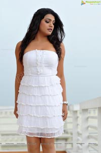 Charming Tashu Kaushik in Shoulderless White Gown