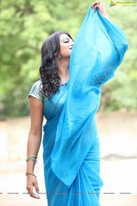 Beautiful Tashu Kaushik in Blue Saree