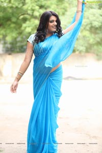 Beautiful Tashu Kaushik in Blue Saree