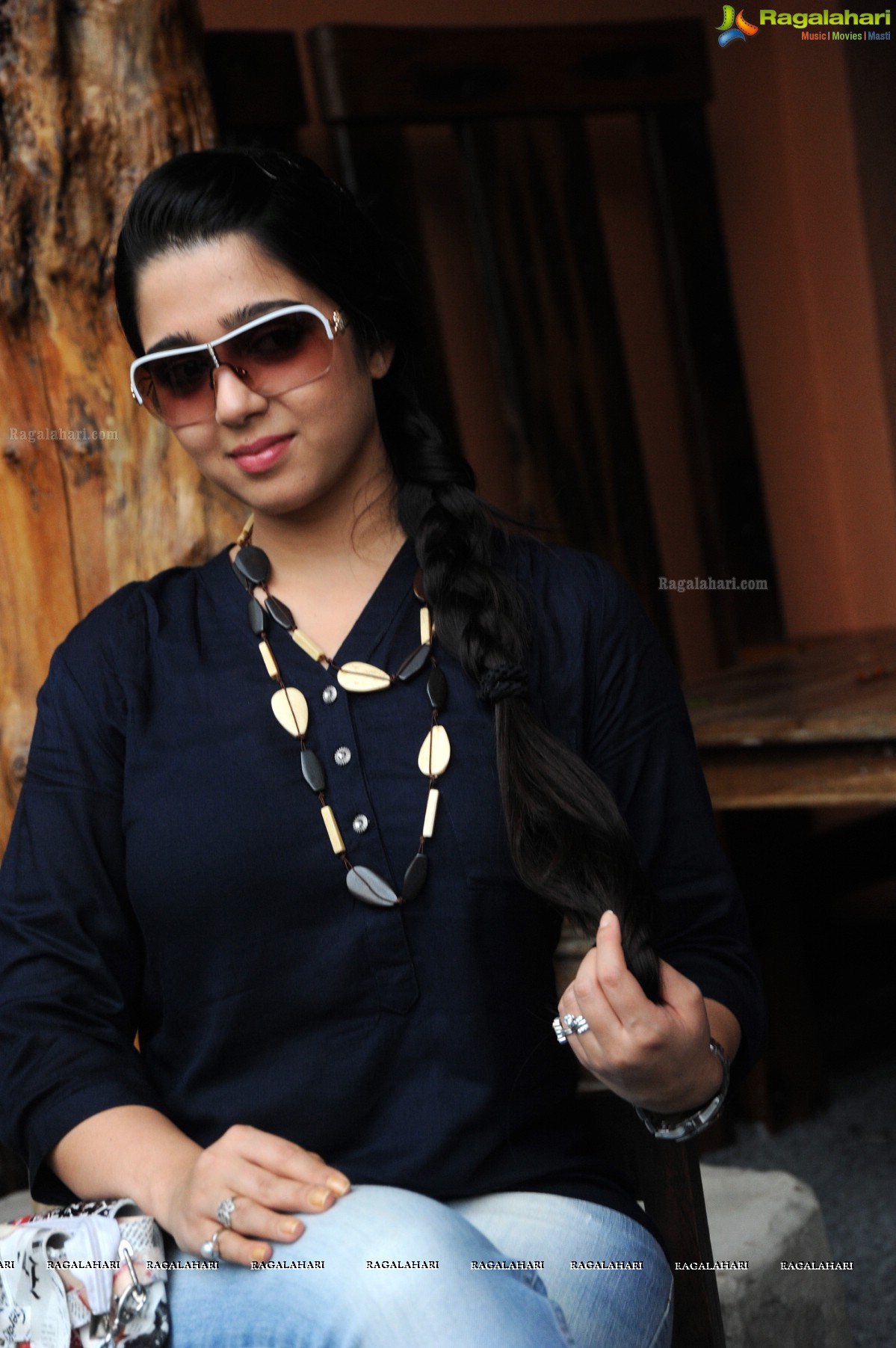 Charmi in in Black Top and Blue Jeans, Photo Gallery