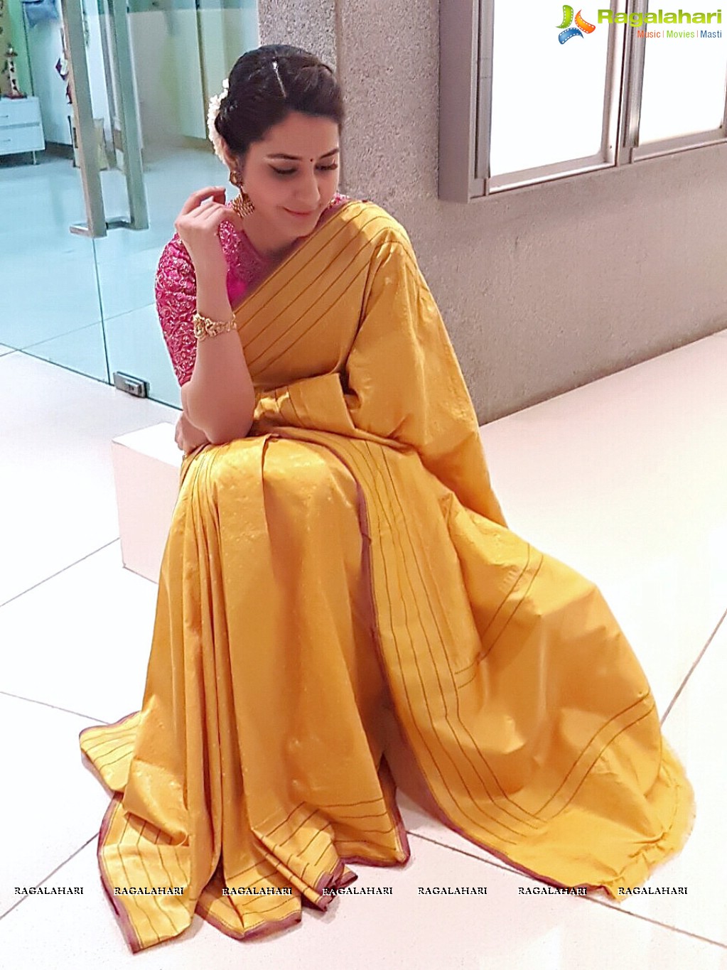 Raashi Khanna in Yellow Saree Photoshoot