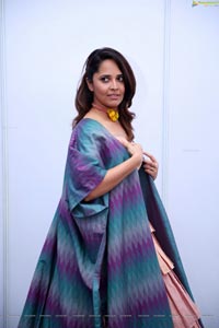 Anasuya Bharadwaj in Handloom Dress