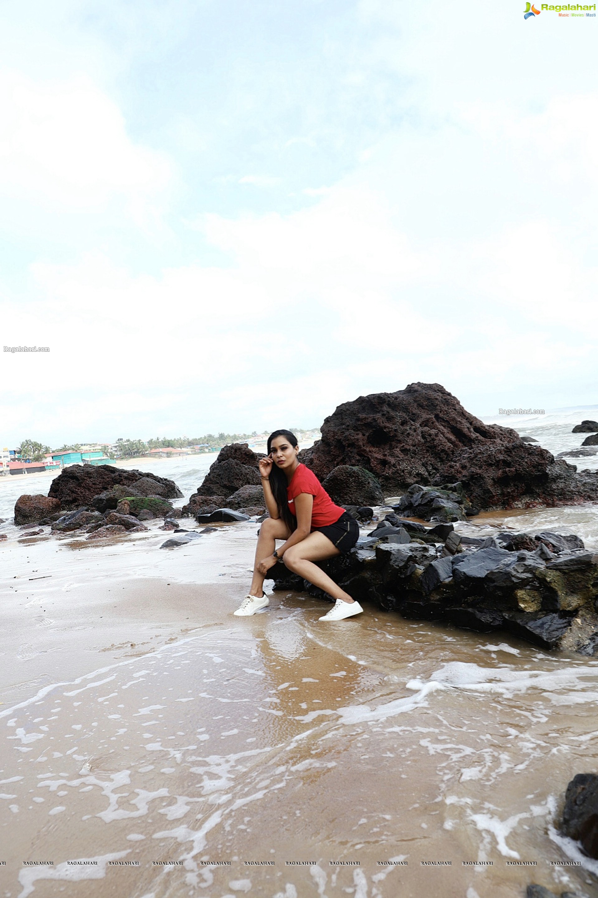 Sanjana Anne Stunning Poses at Beach, HD Photo Gallery