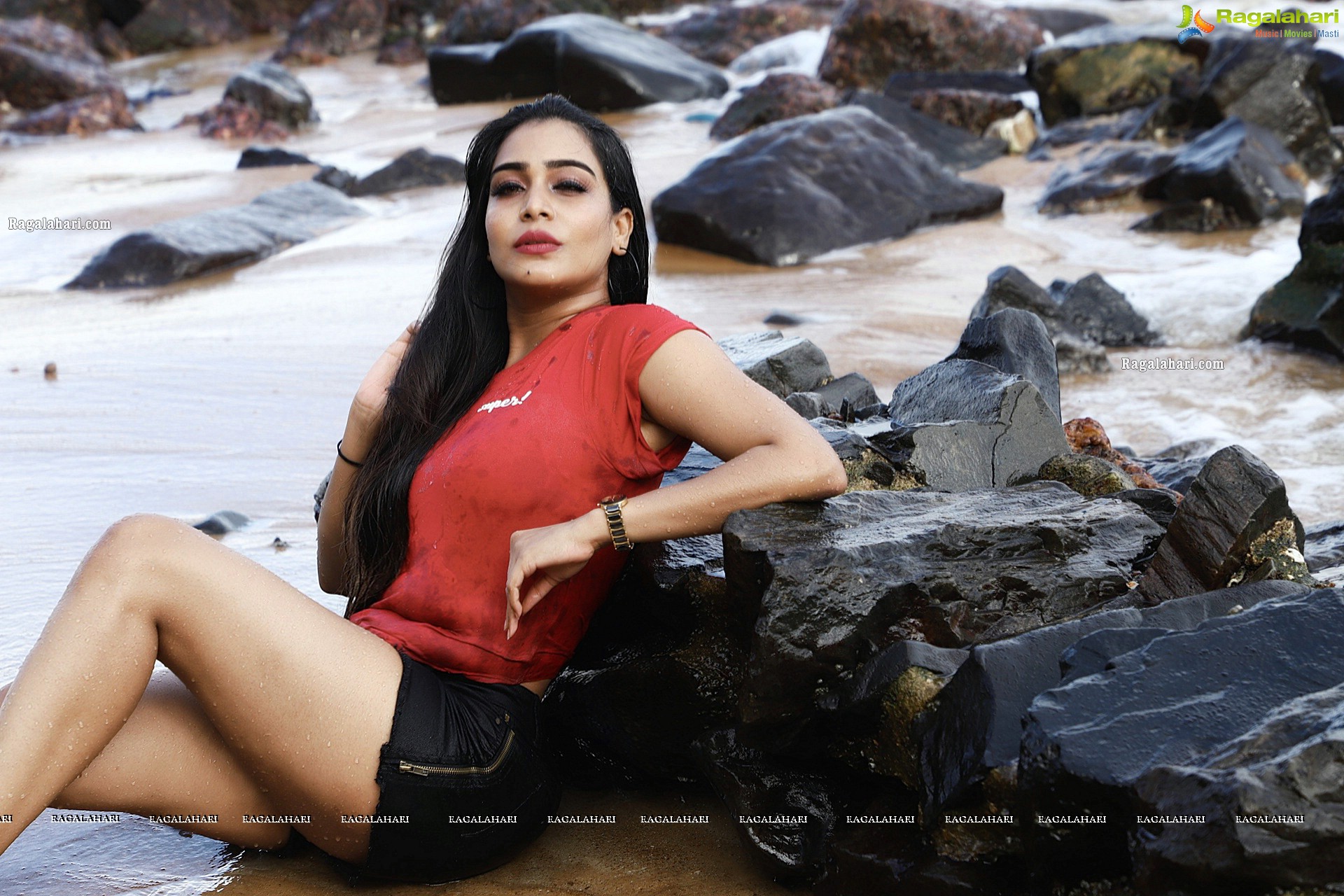 Sanjana Anne Stunning Poses at Beach, HD Photo Gallery